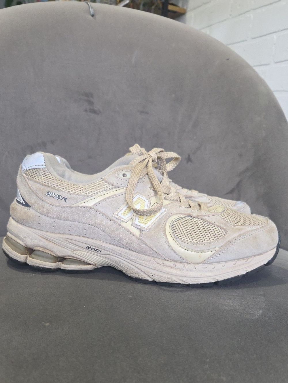 New Balance 2002R Cream / Beige Suede Mesh Sneaker